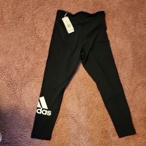 Adidas Black Athletic Leggings Full-Length Stretch